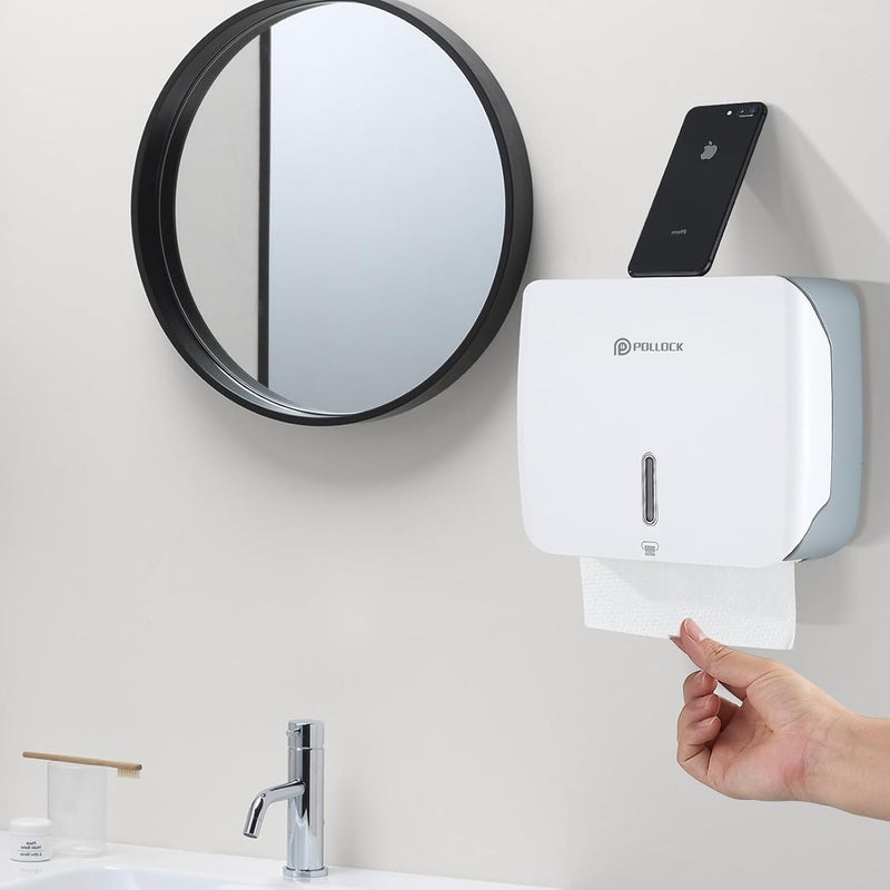 pollock Paper Towel Holder Dispenser Wall Mount,Multifold/Trifold/C Fold Hand Towel Dispenser,Commercial Paper Towel Dispenser for Bathroom Tissue Dispenser,Large Capacity 200 Sheets - Image 2